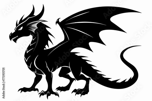 a Dragon silhouette black vector illustration