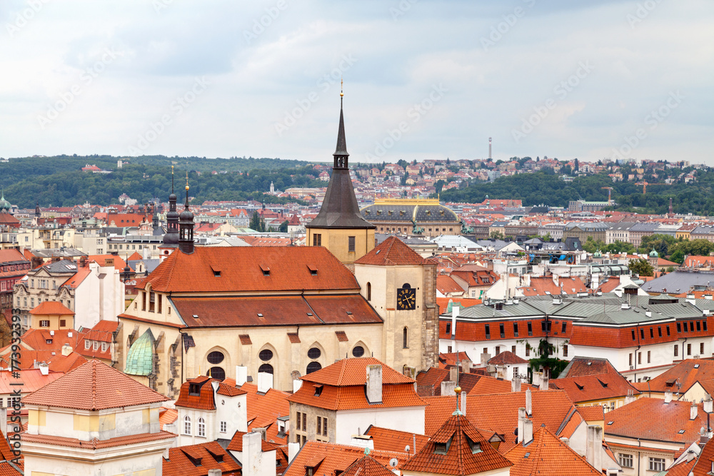 St. Giles' Church and the National Theater of Prague