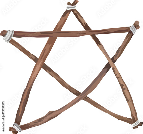 Beautiful star frame illustration on transparent background.
