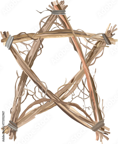 Beautiful star frame illustration on transparent background.
