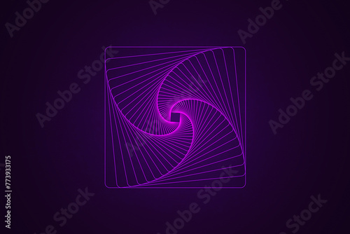 Purple abstract geometry line art