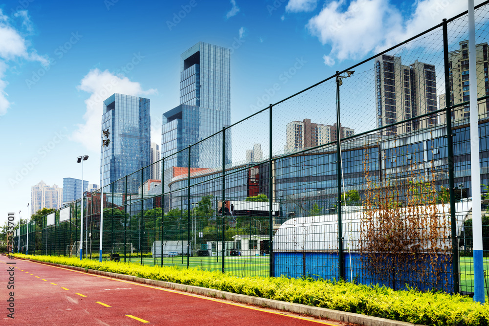 Obraz premium Skyscrapers in the financial district, Changsha, Hunan, China.