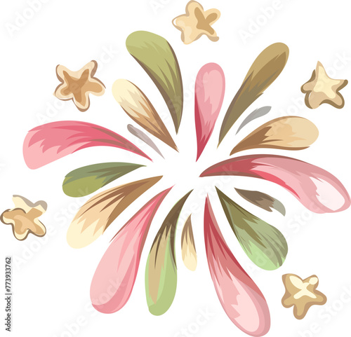 Decoration illustration on transparent background. 