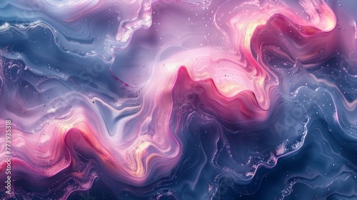 Beautiful abstract 3D background with smooth wavy lines. 3d illustration