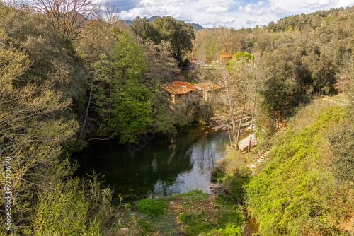 Beautiful small lake in Spain in Catalonia, near the small village Les Planes de Hostoles