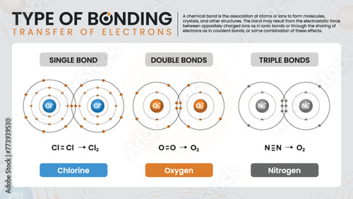 Chemical Bonding - A Comprehensive Infographics Guide to Formulas and Structures - Vector Infographics.