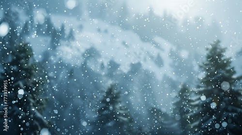Tranquil Snowfall Over Peaks © Flowstudio
