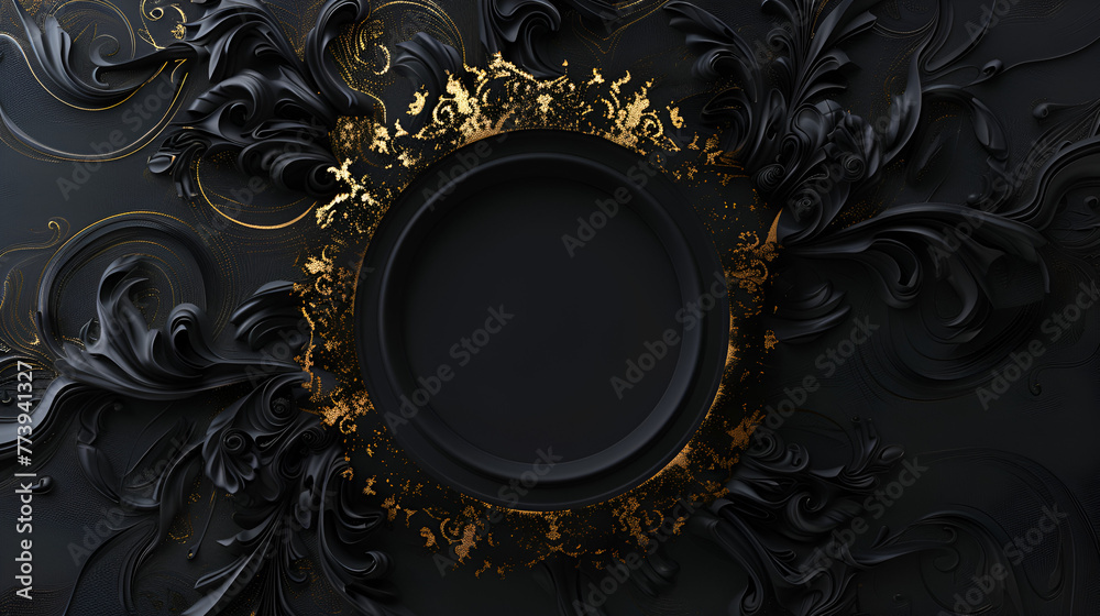 Fancy rpg icon on black background , generative ai Fancy rpg icon on black background , generative ai