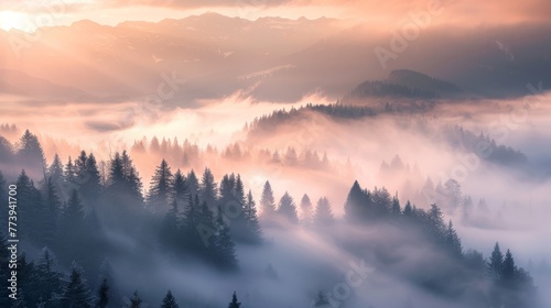 Ethereal Foggy Landscape