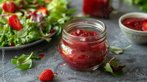 Strawberry Sauce in Glass Jar