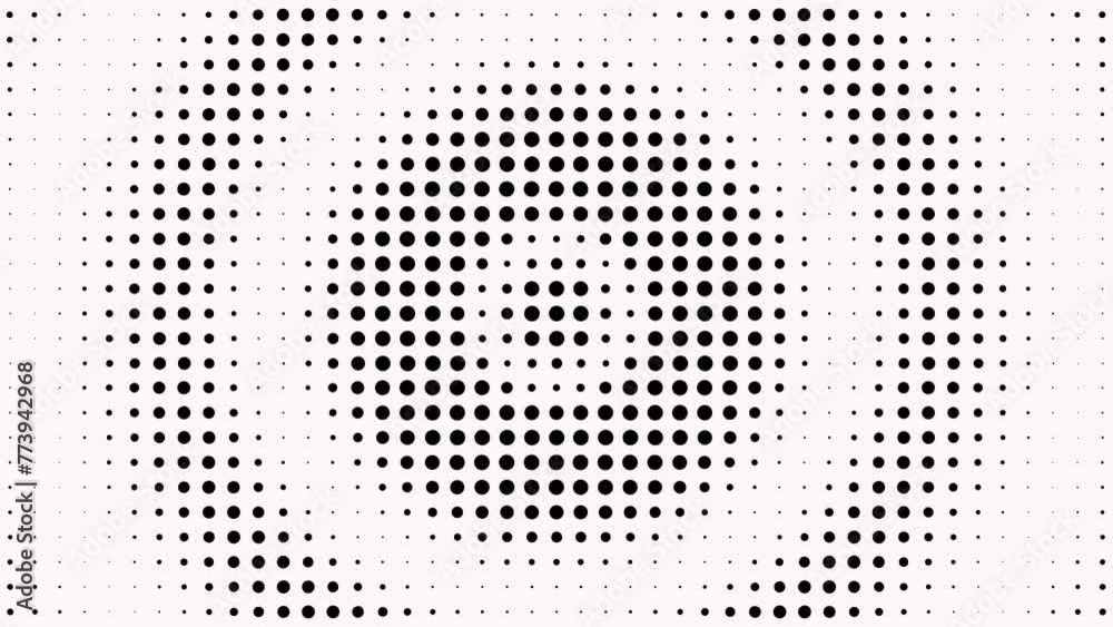 Moving Circles Like Waves. Abstract Dotted Background (alpha channel). Circular Seamless Looping Animation