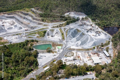 Quarry and Quarry Equipment on a mining site