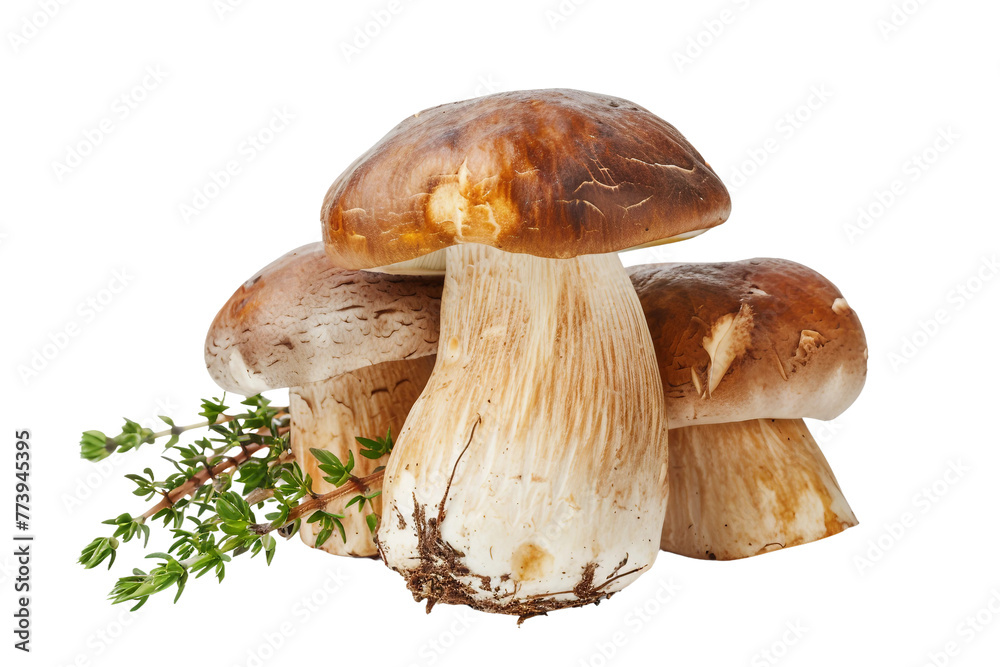 Porcini Mushrooms Isolated on a Transparent Background