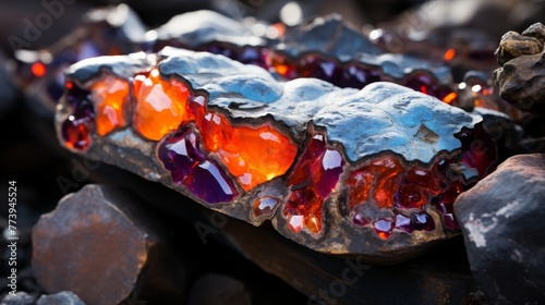 Beautiful abstract stone background with crystal rocks - mineral geology texture for design projects