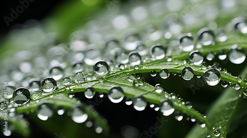 water drops on green leaf,water droplets on a plant, with dew drops.Water drops on a green leaf. Nature background