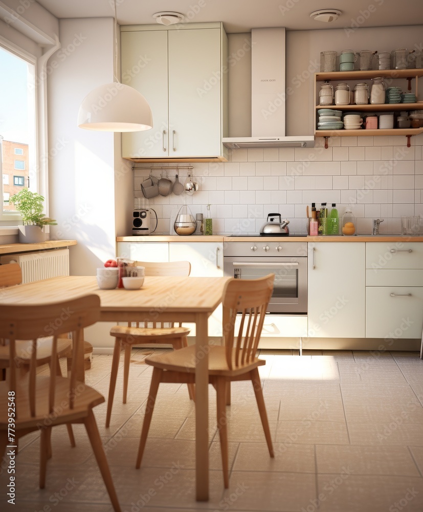 Small Kitchen With Table and Chairs