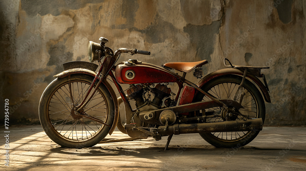 vintage motorcycle on gruge background