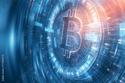 Digital money concept, bitcoin and crypto background photo