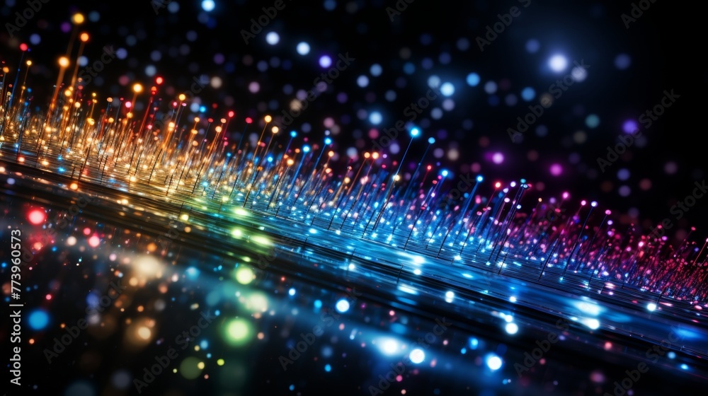 Naklejka premium Vibrant multicolored iridescent abstract background with stunning hues and patterns for surreal art