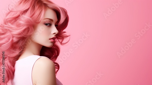 Woman With Pink Hair Posing for Picture