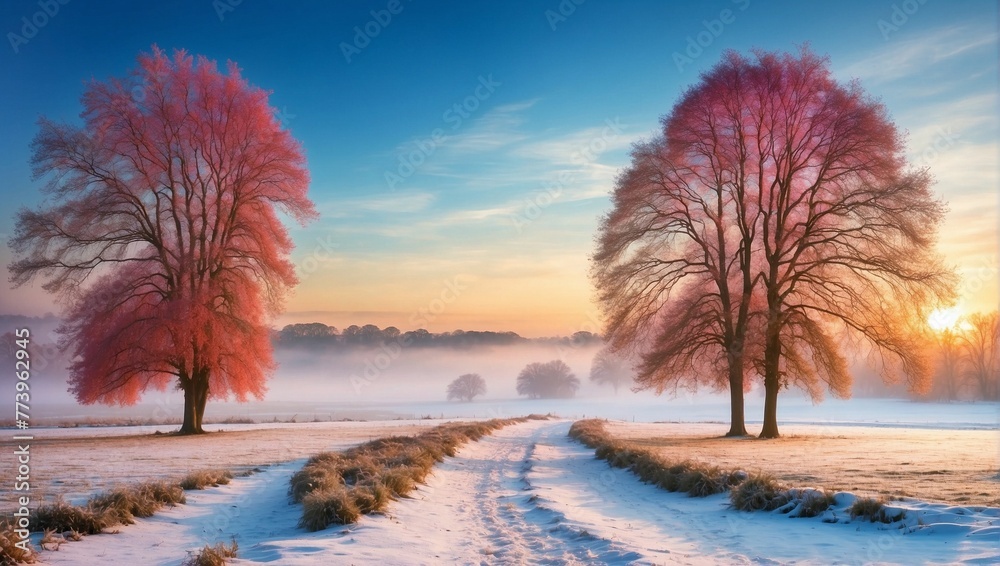 sunset in winter sunset in winter