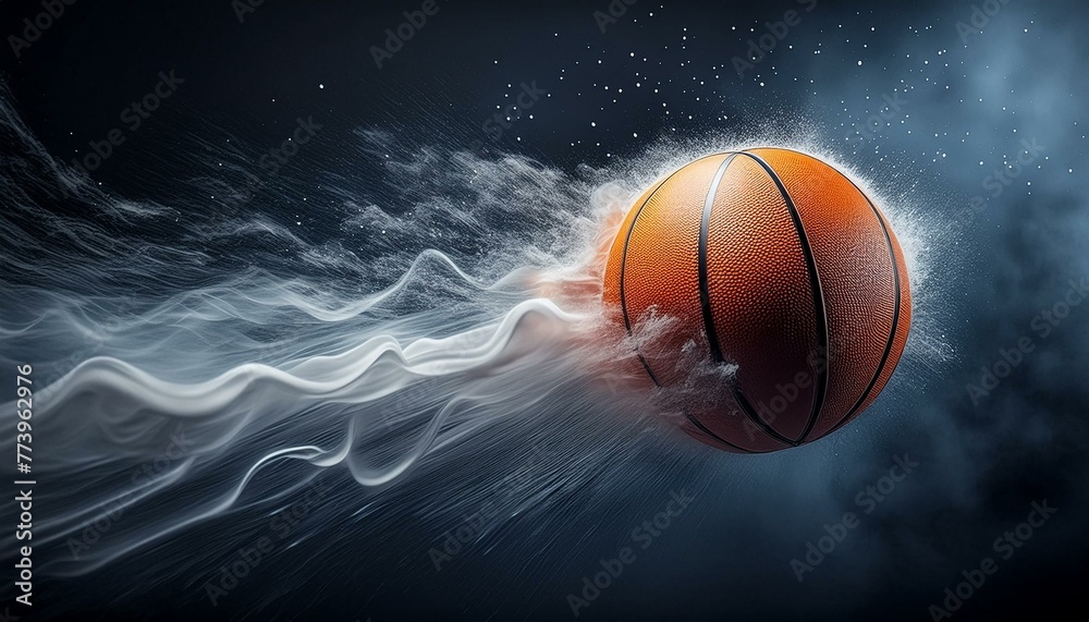 basketball ball in the air