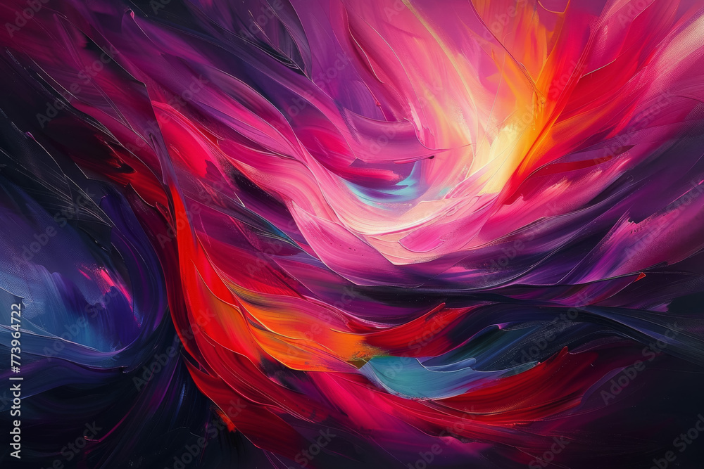 Abstract art against a dark background, where vibrant colors and dynamic shapes intertwine. Abstract art against a dark background, where vibrant colors and dynamic shapes intertwine.
