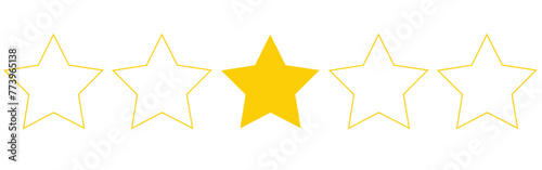  Five stars customer product rating review flat icon for apps and websites