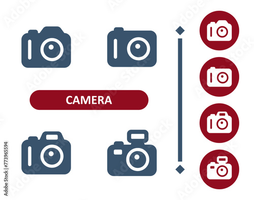 Camera Icons. Digital Camera, Camera Lens, Photography, DSLR, Camera Flash Icon
