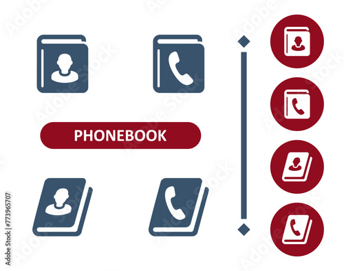 Phone Book Icons. Phonebook, Address Book, Contact List Icon