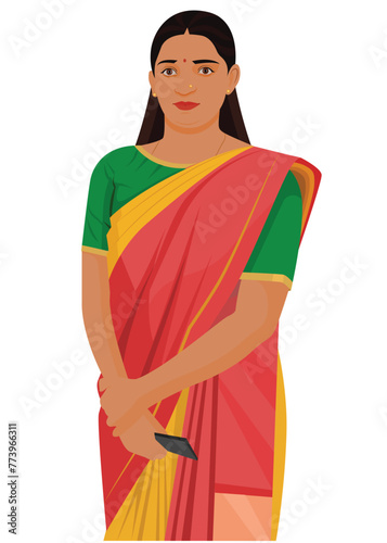 Indian woman in traditional saree, women with traditional outfit
