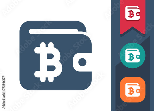 Wallet Icon. Bitcoin, Cryptocurrency, Crypto Currency