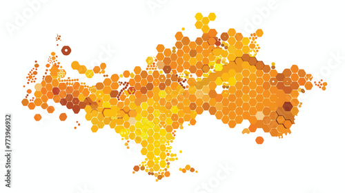 Crimea map. Raster honeycomb territorial plan using br