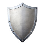a metal silver shield isolated on transparent background. png