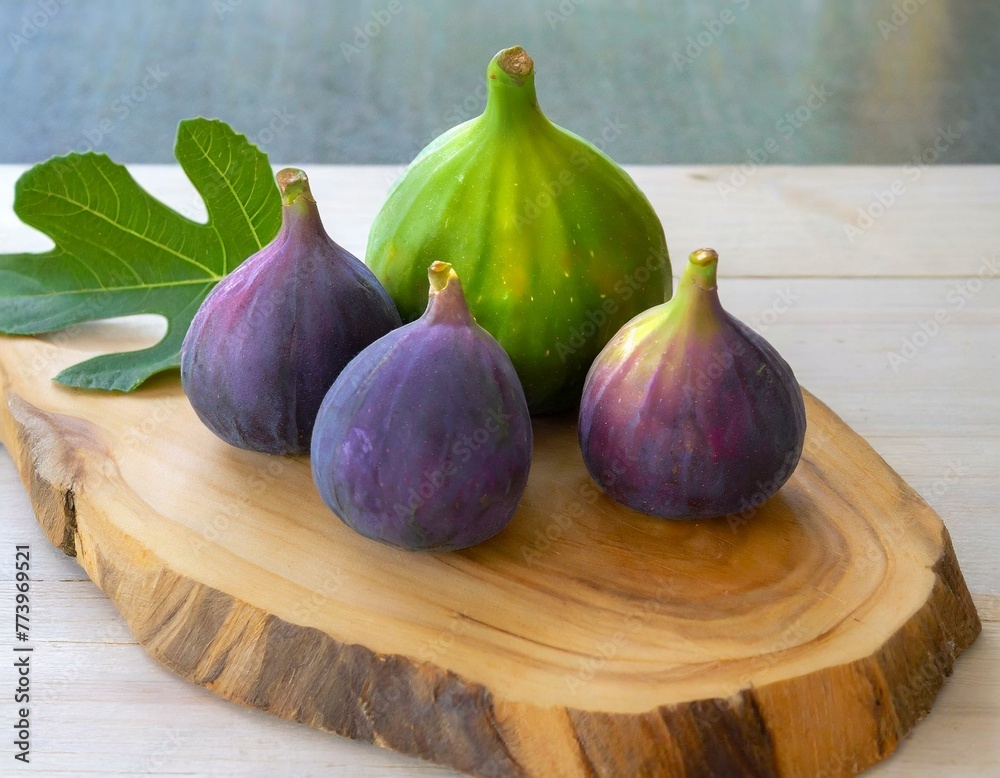 Obraz premium Figs on wooden board