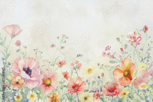 Watercolor botanical watercolor arrangements with small flower Spring and summer For banner, poster Web and packaging