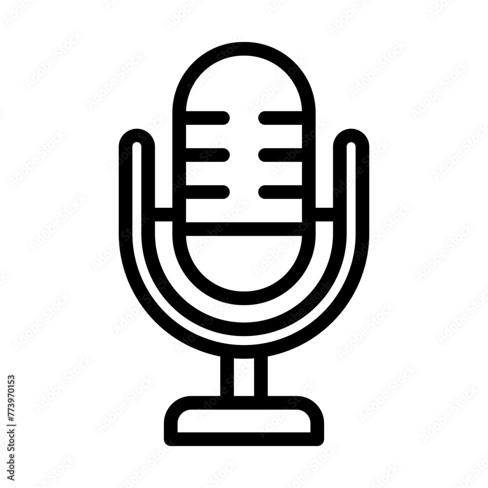 Microphone Line Vector Icon Design Microphone Line Vector Icon Design