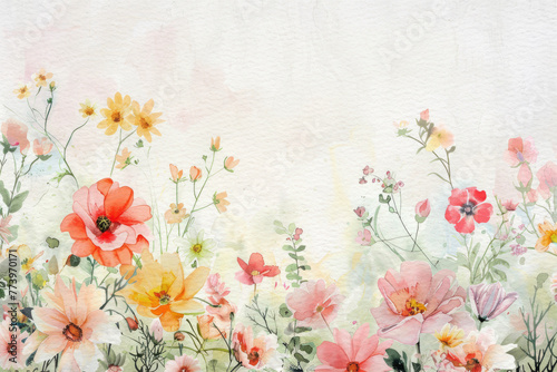 Watercolor botanical watercolor arrangements with small flower Spring and summer For banner, poster Web and packaging