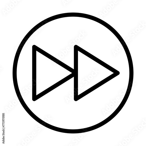 Forward Line Vector Icon Design