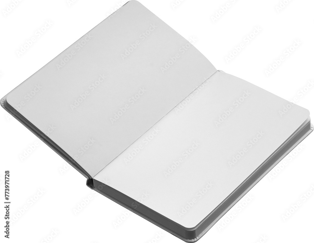 Open White Notepad PNG Mockup with White Elastic Band Open White Notepad PNG Mockup with White Elastic Band