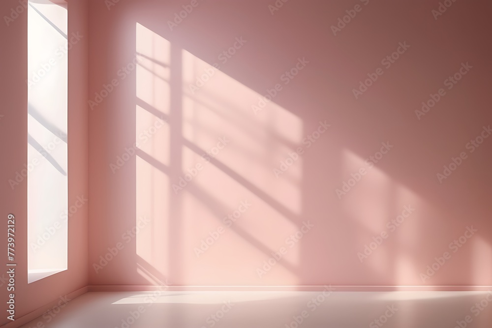 Fototapeta premium Studio Empty Room With Light Pink Wall