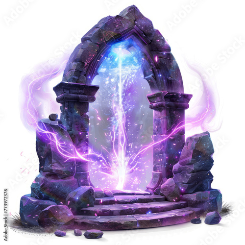 mystical portal to other realms with portal-themed magical energy spell effects photo