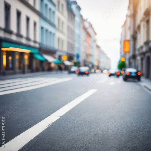 Blurred background of a city street in perspective. Layout for design. © irina1791