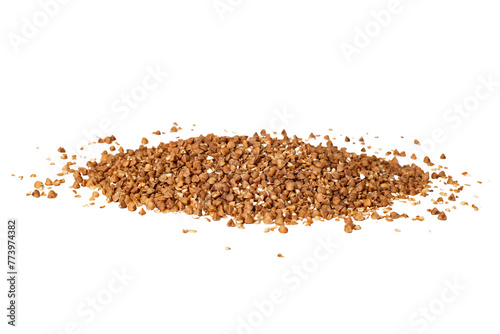 scattered buckwheat on an isolated background
