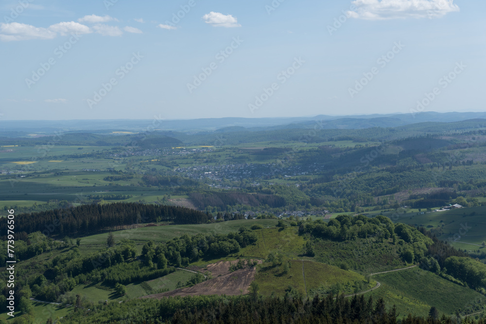 View from the tower called Bollerbergturm in the germany area Rothaargebirge View from the tower called Bollerbergturm in the germany area Rothaargebirge