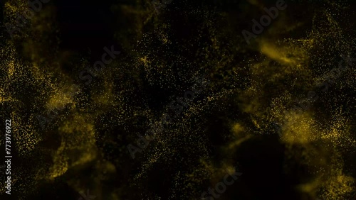 Wallpaper Mural Particle gold dust flickering on black background. Abstract Footage background for text. Gold Particles Moving Background. fast energy flying wave line with flash lights. sandy particle background Torontodigital.ca
