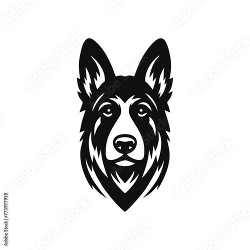 Playful German Shepherd Dog Vector Symbol Icon