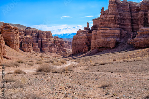 Fotografi The huge Charyn Canyon in the desert of Kazakhstan
