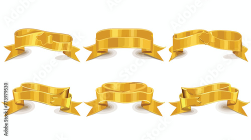 Golden ribbons vector. flat vector isolated on white background