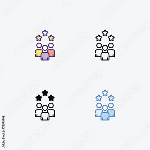 Experince icon in 4 different style vector stock illustration.